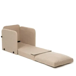 Fauteuil convertible beige lin 1 place couchage 200 cm ORURO