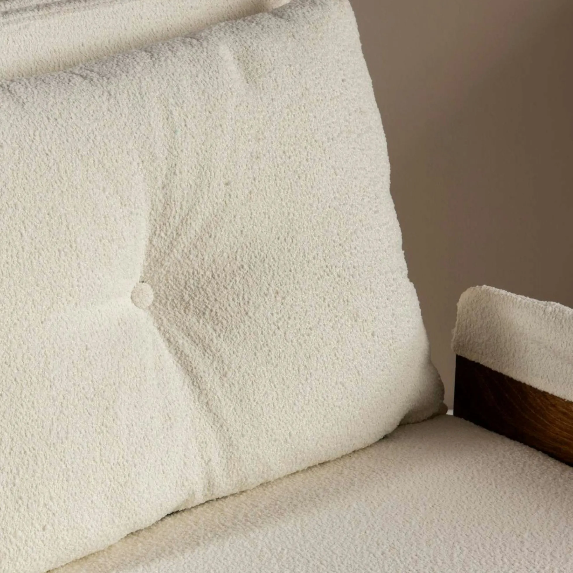 Fauteuil convertible blanc bouclette 1 place couchage 190 cm LOJA