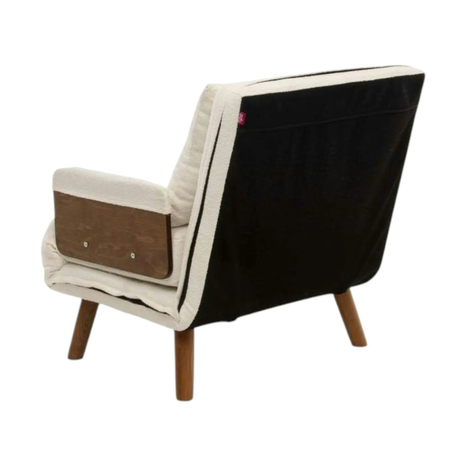 Fauteuil convertible blanc bouclette 1 place couchage 190 cm LOJA