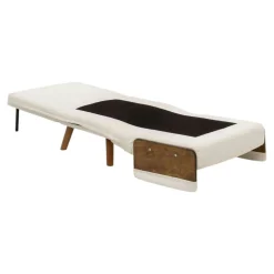 Fauteuil convertible blanc bouclette 1 place couchage 190 cm LOJA