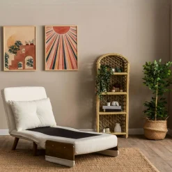 Fauteuil convertible blanc bouclette 1 place couchage 190 cm LOJA