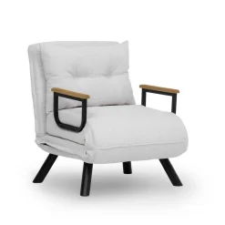 Fauteuil convertible blanc bouclette 1 place 175 cm MODI