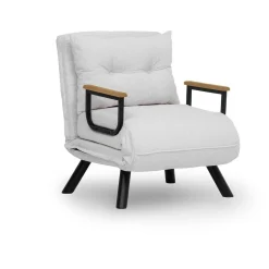 Fauteuil convertible blanc bouclette 1 place 175 cm MODI