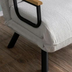 Fauteuil convertible blanc bouclette 1 place 175 cm MODI