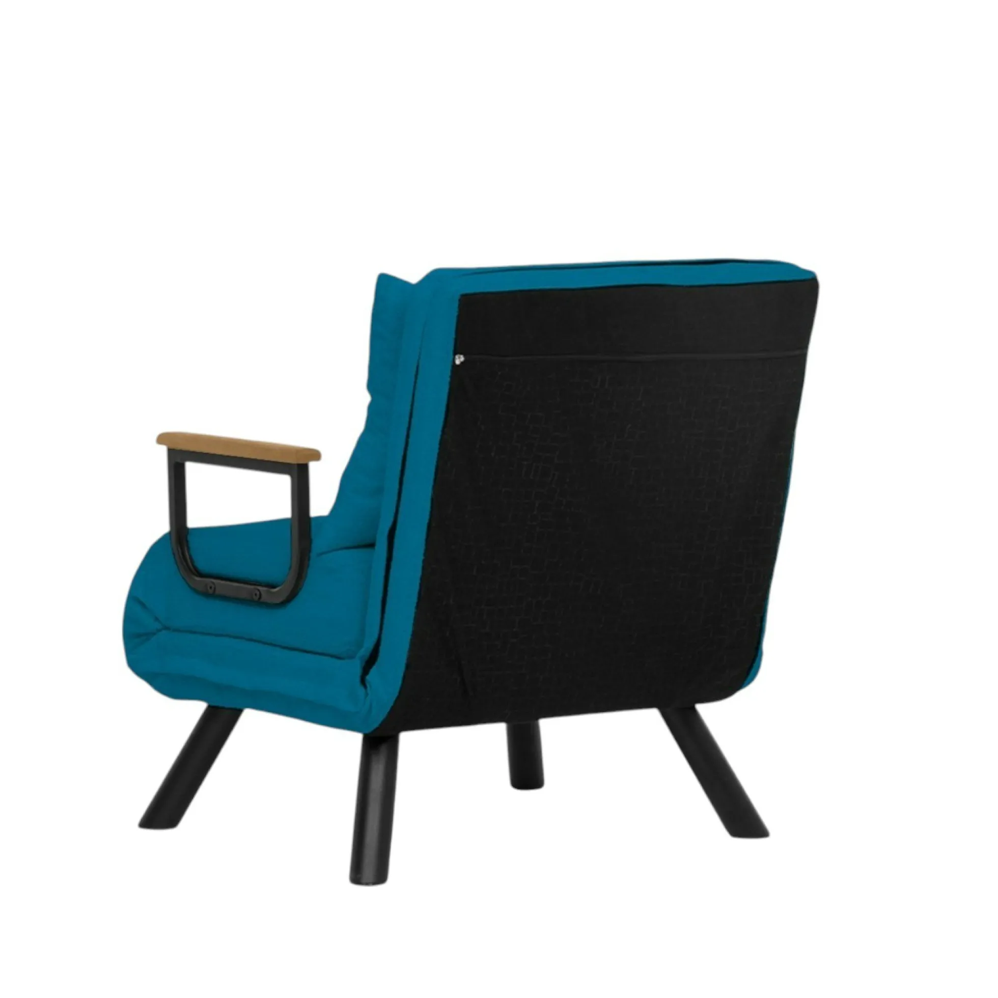 Fauteuil convertible bleu canard - coussin assorti MODI