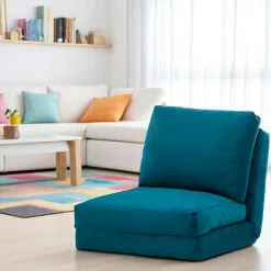 Fauteuil convertible bleu canard - tissu MODI