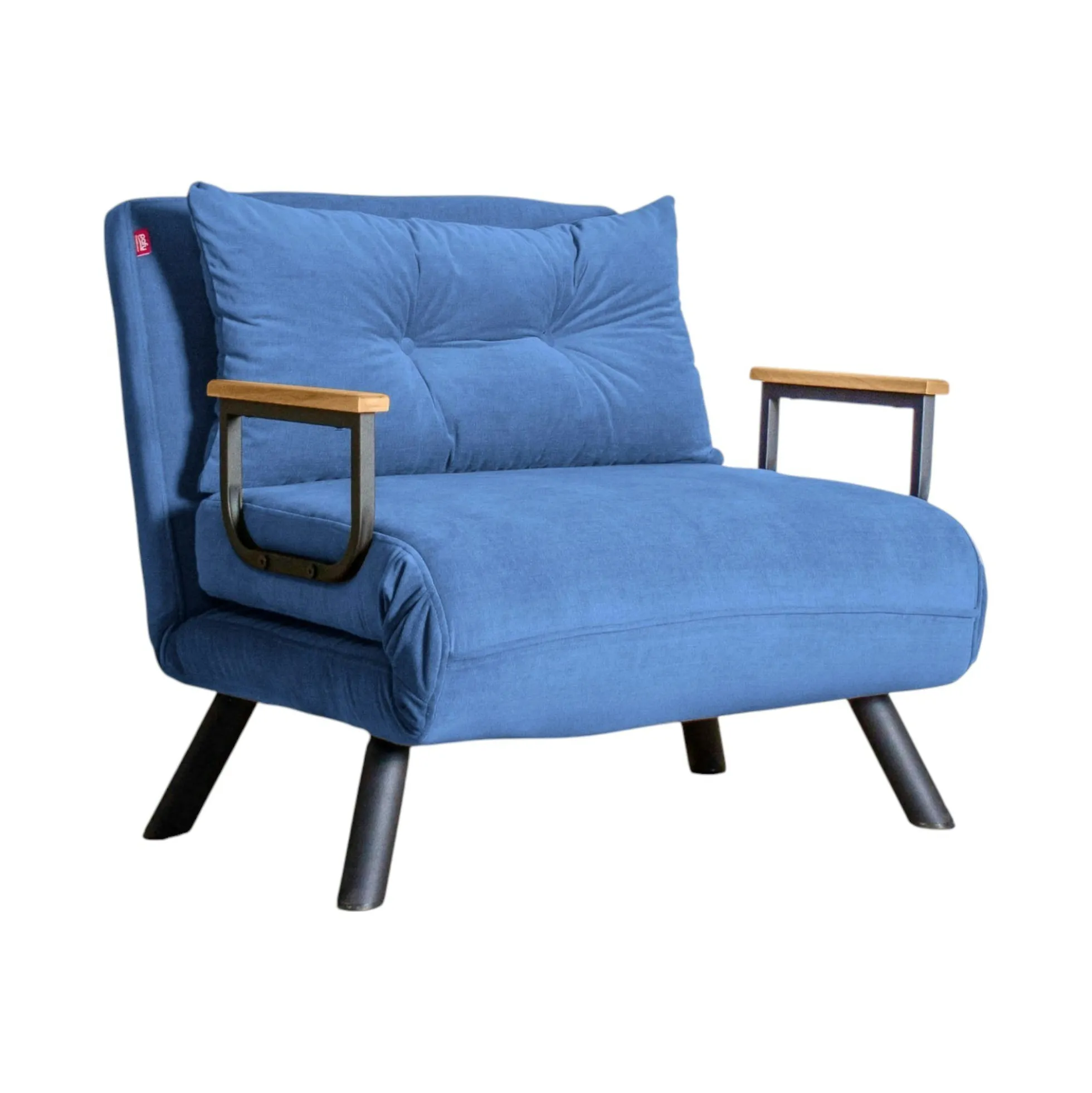 Fauteuil convertible bleu - coussin assorti MODI