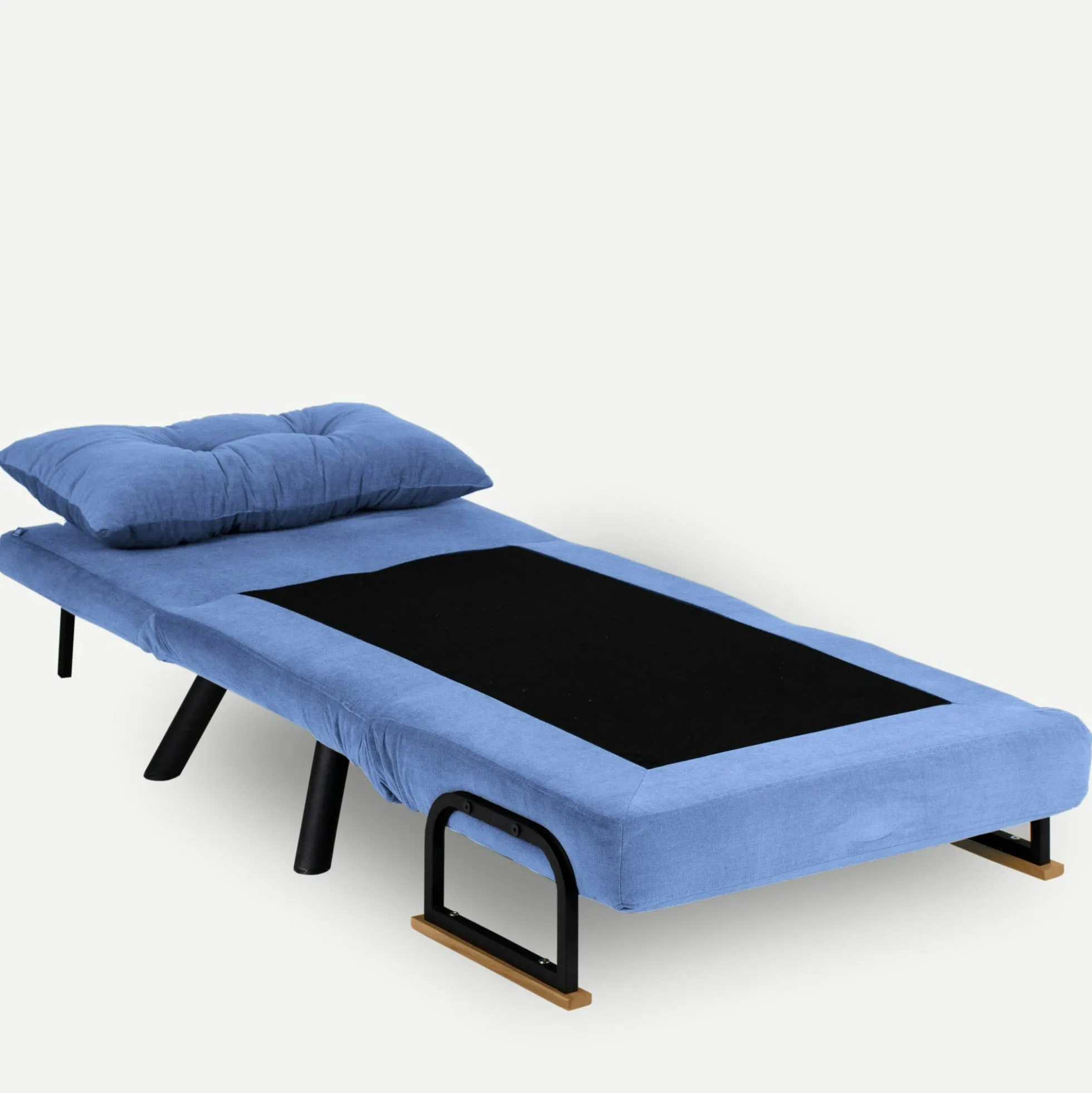 Fauteuil convertible bleu - coussin assorti MODI