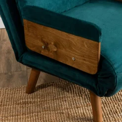 Fauteuil convertible bleu lagon 1 place couchage 190 cm LOJA