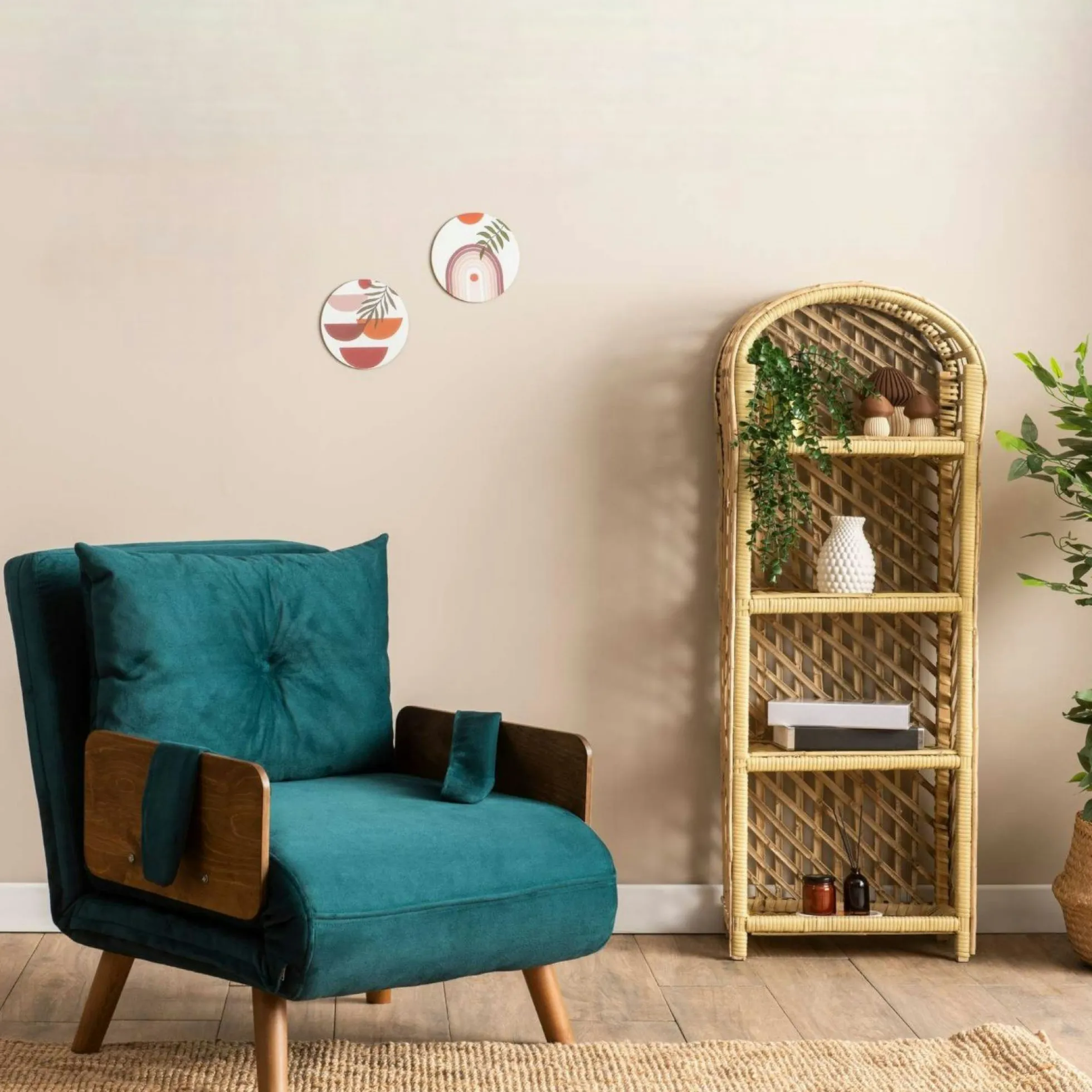 Fauteuil convertible bleu lagon 1 place couchage 190 cm LOJA