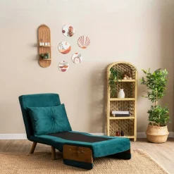 Fauteuil convertible bleu lagon 1 place couchage 190 cm LOJA