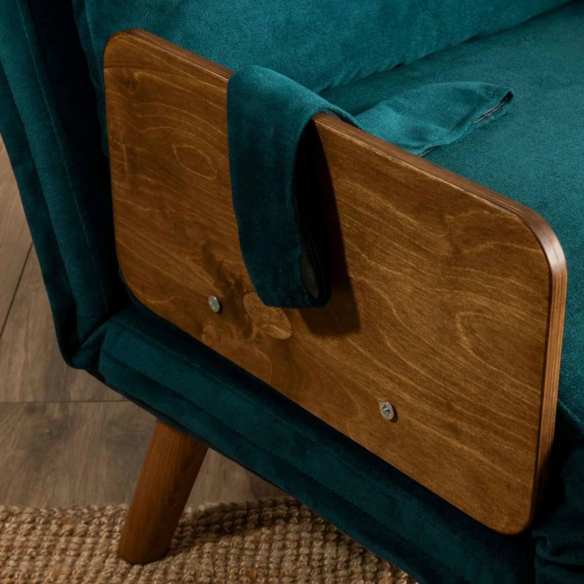 Fauteuil convertible bleu lagon 1 place couchage 190 cm LOJA