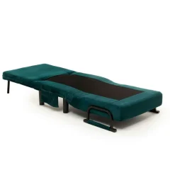 Fauteuil convertible bleu lagon couchage 175 cm IBARRA