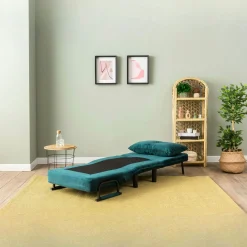 Fauteuil convertible bleu lagon couchage 175 cm IBARRA
