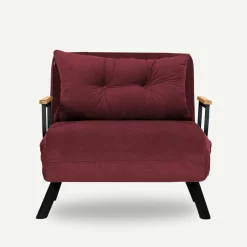 Fauteuil convertible bordeaux - coussin assorti MODI
