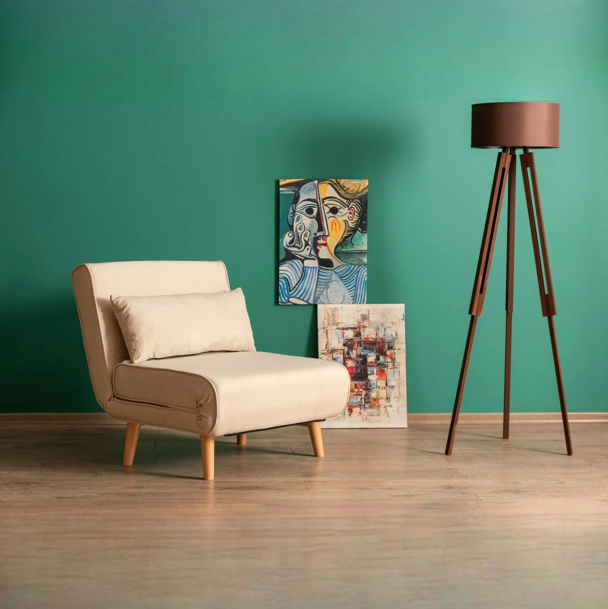 Fauteuil convertible écru, couchage 180 cm COPALA