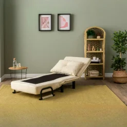 Fauteuil convertible écru inclinaison réglable 175 cm IBARRA