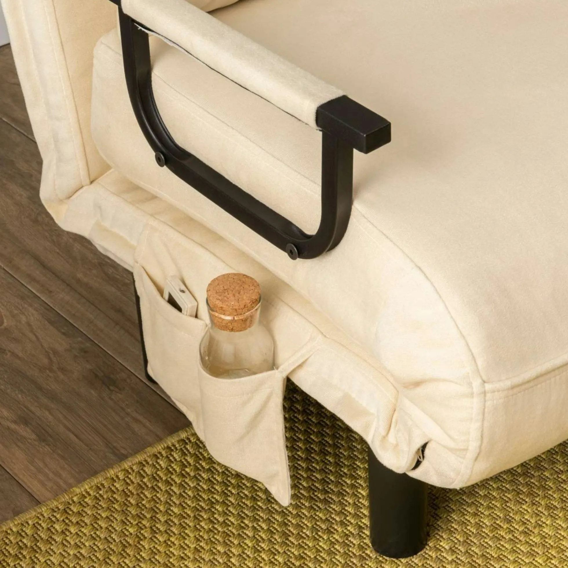 Fauteuil convertible écru inclinaison réglable 175 cm IBARRA
