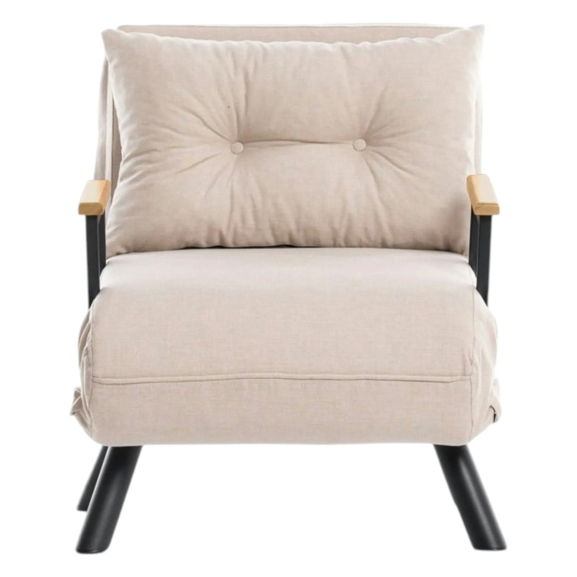 Fauteuil convertible écru 1 place couchage 175 cm MODI