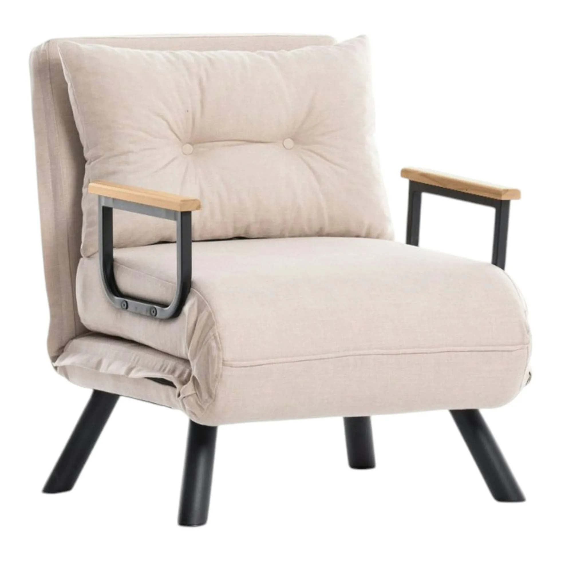 Fauteuil convertible écru 1 place couchage 175 cm MODI