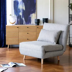 Fauteuil convertible gris BERLIN