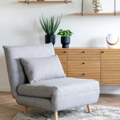 Fauteuil convertible gris BERLIN