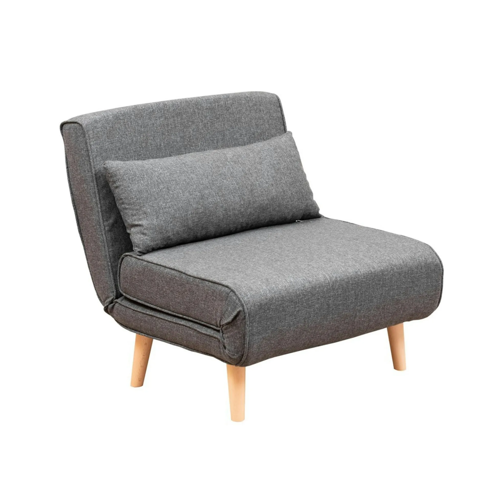 Fauteuil convertible gris chiné, couchage 180 cm COPALA