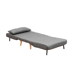 Fauteuil convertible gris chiné, couchage 180 cm COPALA
