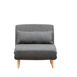 Fauteuil convertible gris chiné, couchage 180 cm COPALA