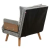 Fauteuil convertible gris chiné 1 place couchage 190 cm LOJA