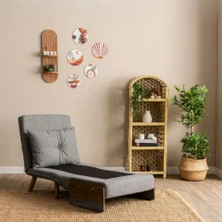 Fauteuil convertible gris chiné 1 place couchage 190 cm LOJA