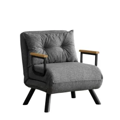Fauteuil convertible gris clair - coussin assorti MODI