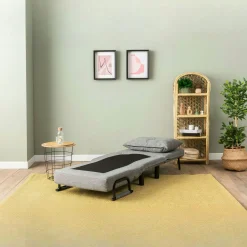 Fauteuil convertible gris clair couchage 175 cm IBARRA