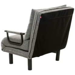 Fauteuil convertible gris clair couchage 175 cm IBARRA