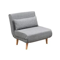 Fauteuil convertible gris clair chiné, couchage 180 cm COPALA