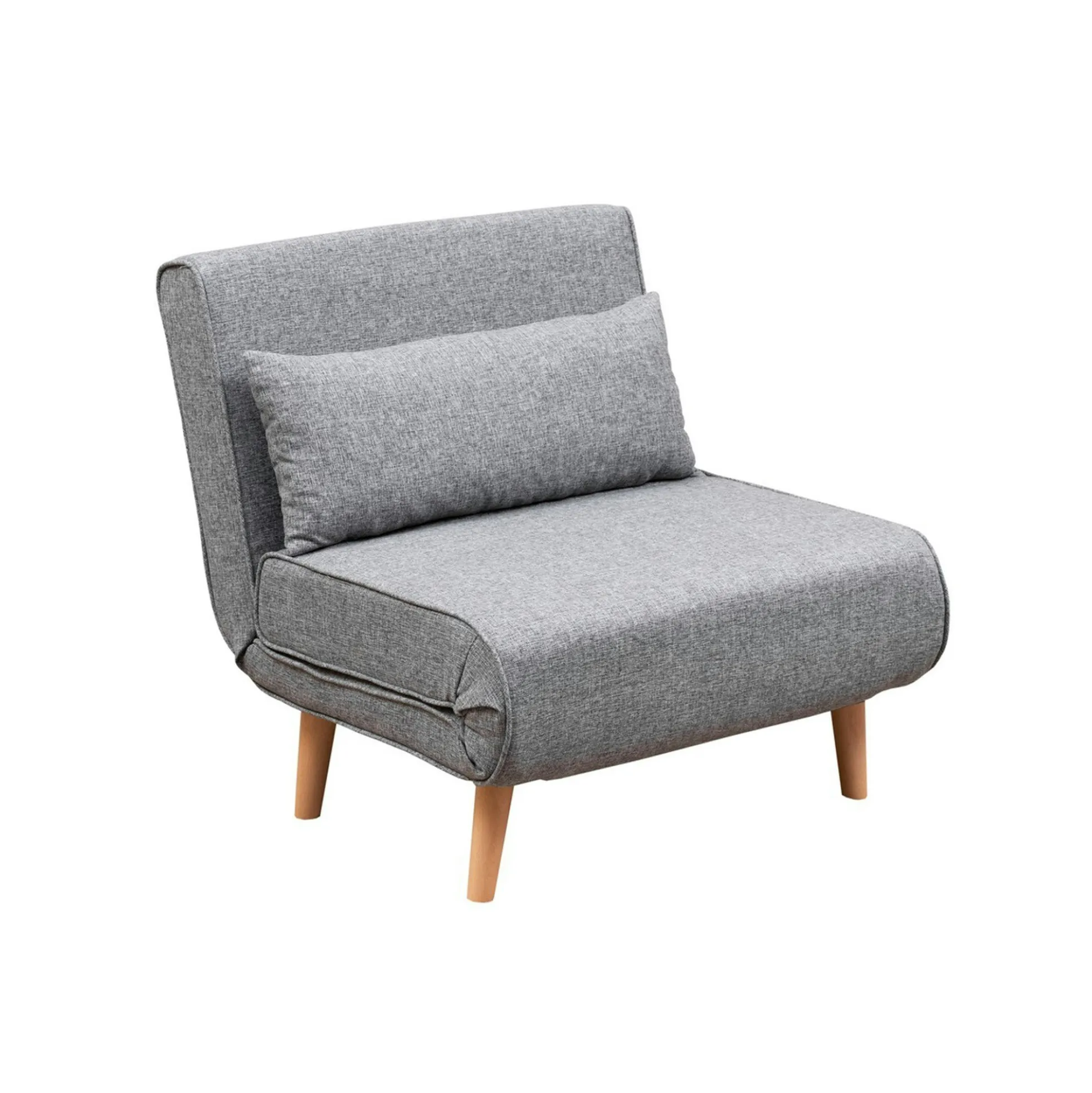 Fauteuil convertible gris clair chiné, couchage 180 cm COPALA