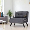 Fauteuil convertible gris - coussin assorti MODI