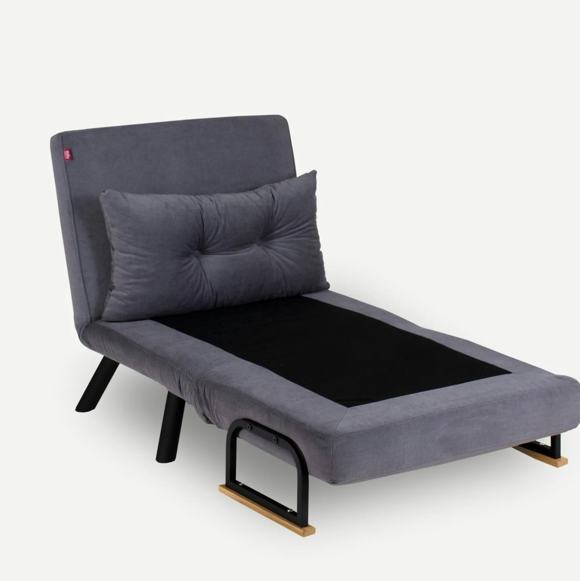 Fauteuil convertible gris - coussin assorti MODI