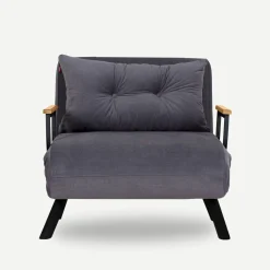 Fauteuil convertible gris - coussin assorti MODI