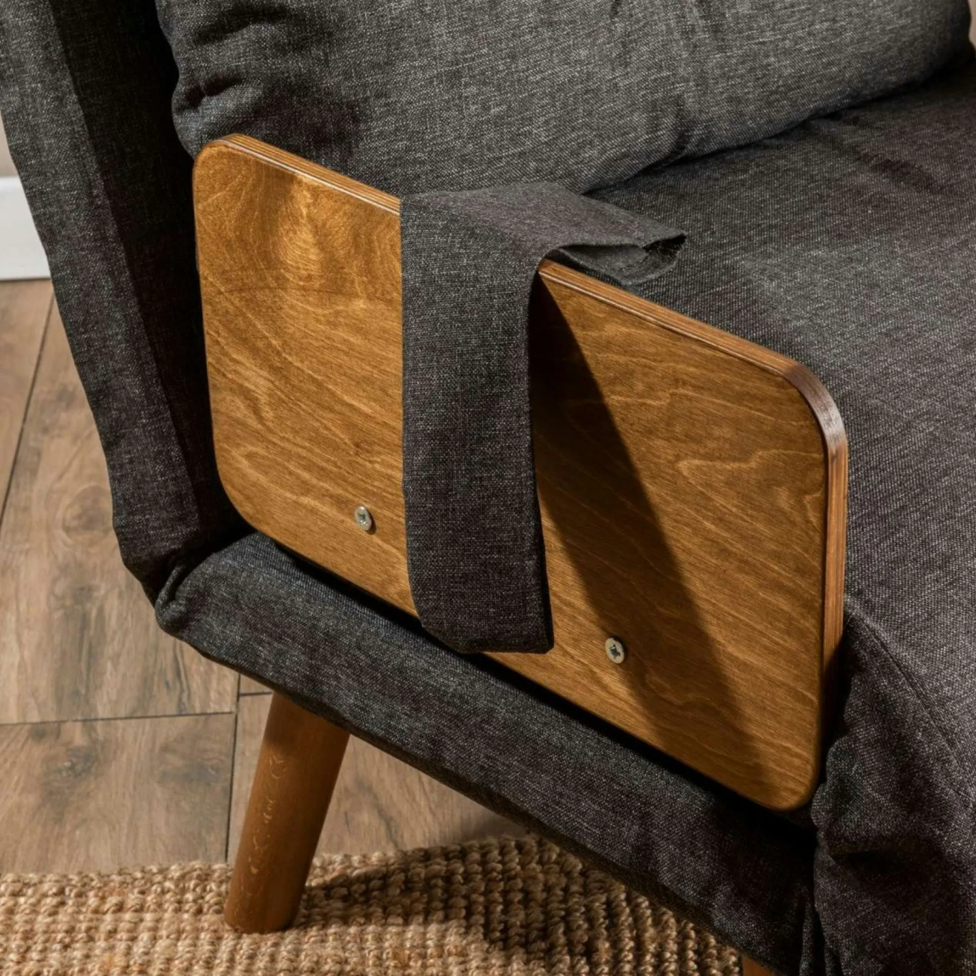 Fauteuil convertible gris foncé 1 place couchage 190 cm LOJA