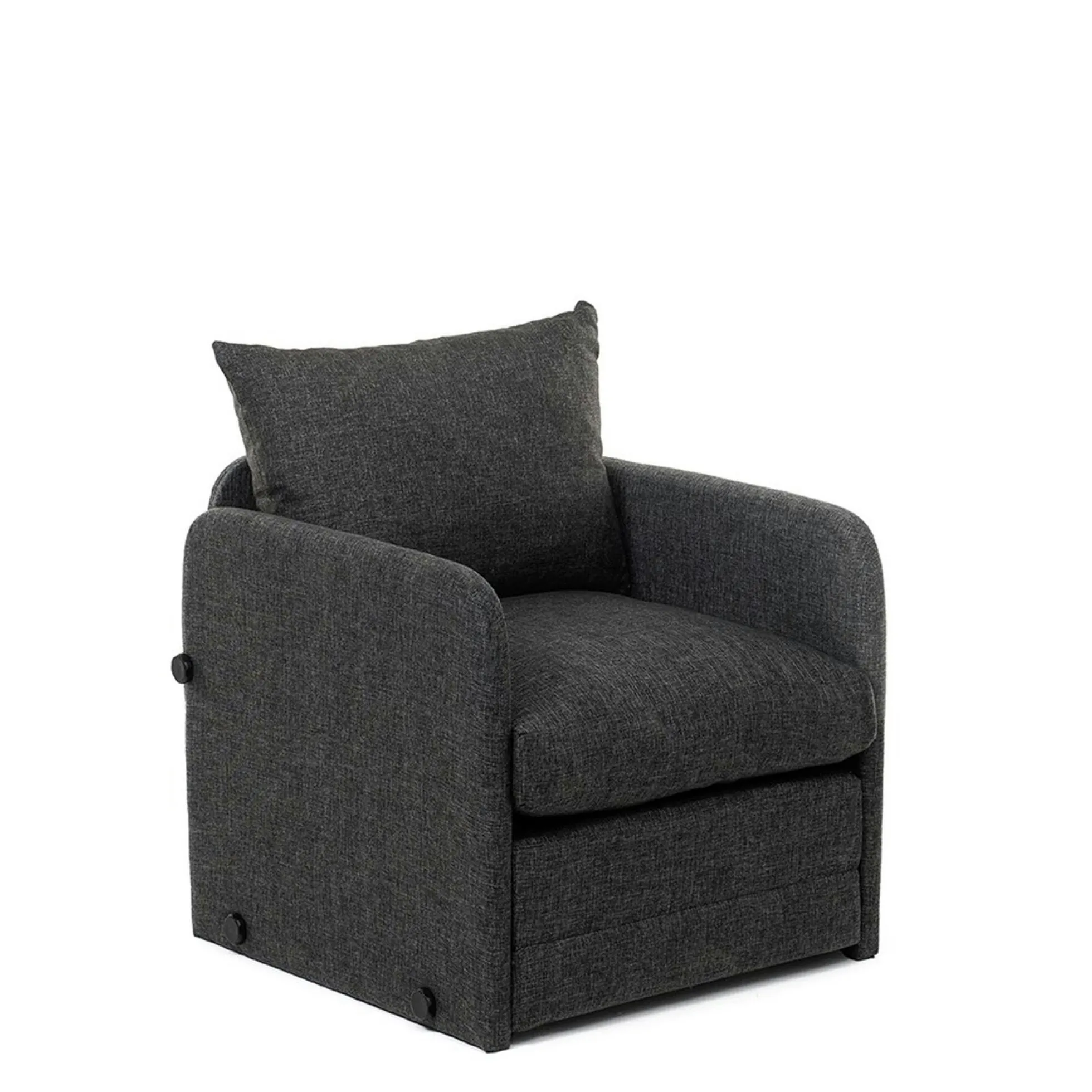 Fauteuil convertible gris foncé lin couchage 200 cm ORURO