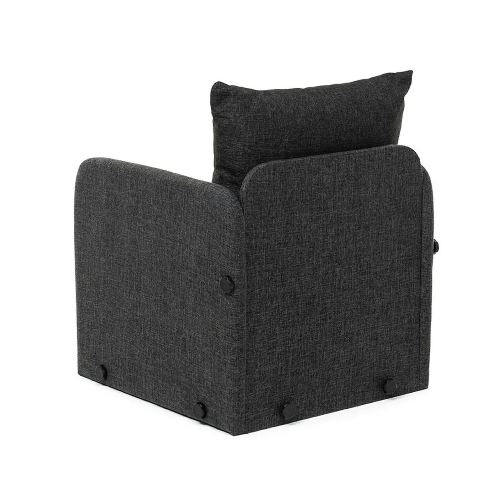 Fauteuil convertible gris foncé lin couchage 200 cm ORURO