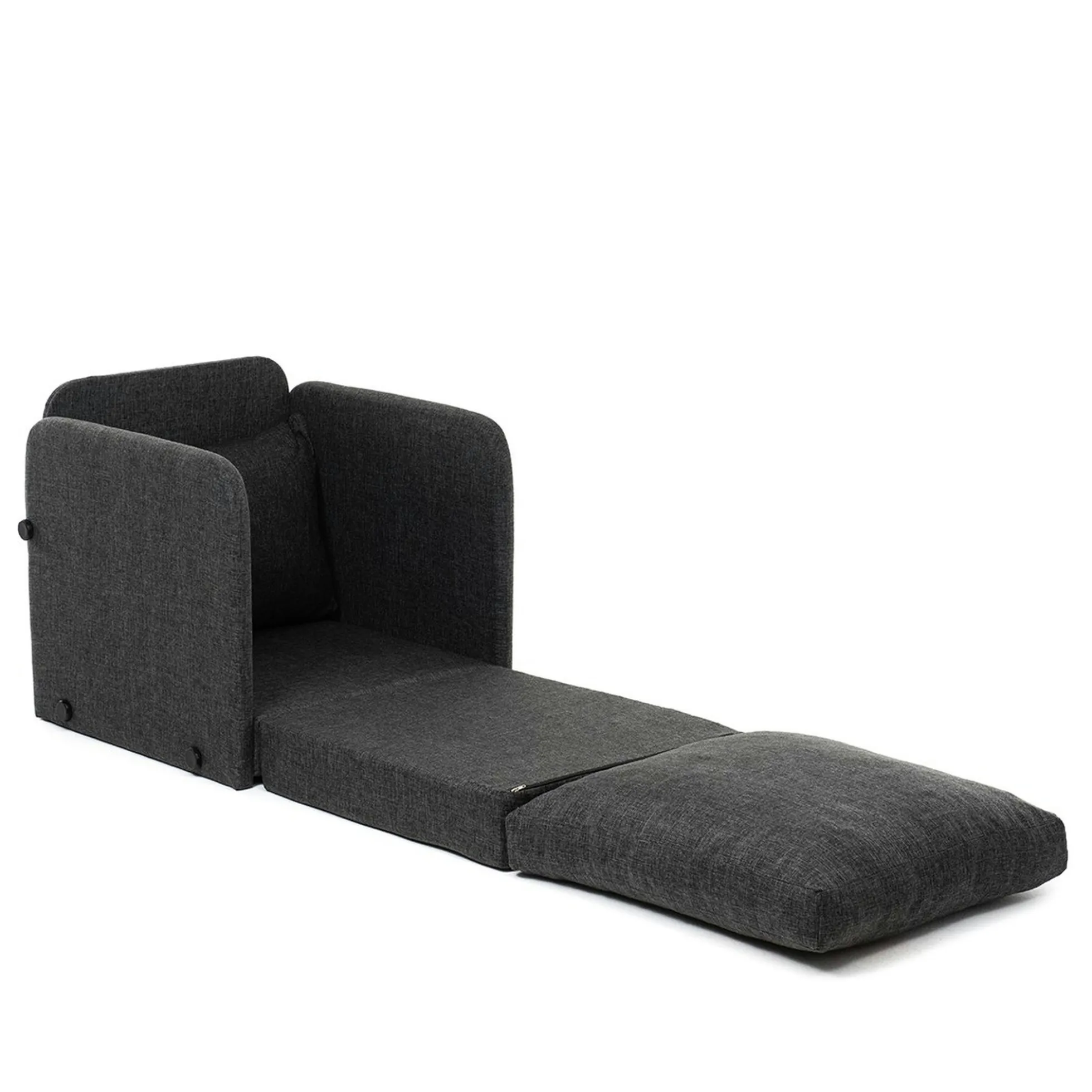 Fauteuil convertible gris foncé lin couchage 200 cm ORURO