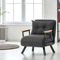 Fauteuil convertible gris foncé - coussin assorti MODI