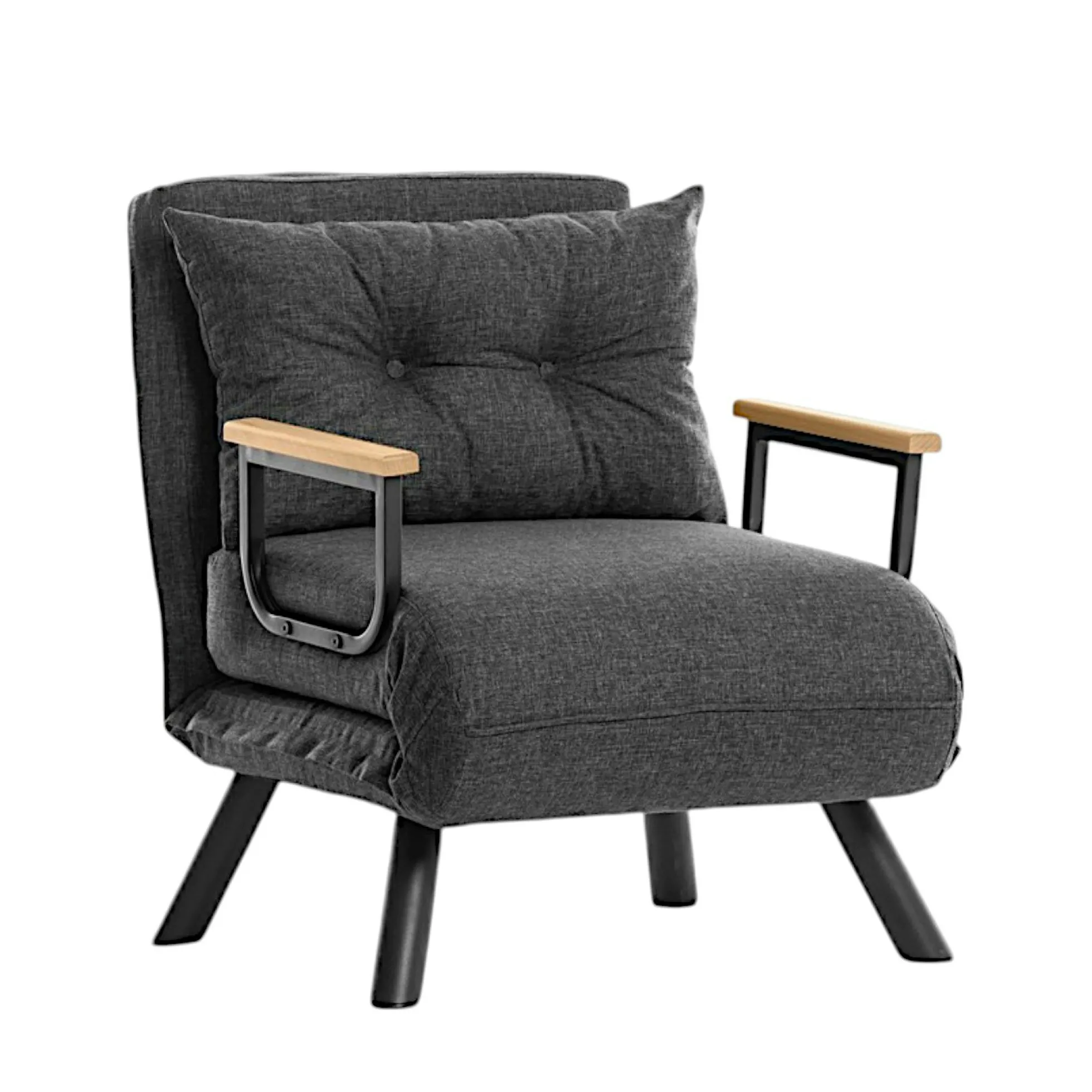 Fauteuil convertible gris foncé - coussin assorti MODI