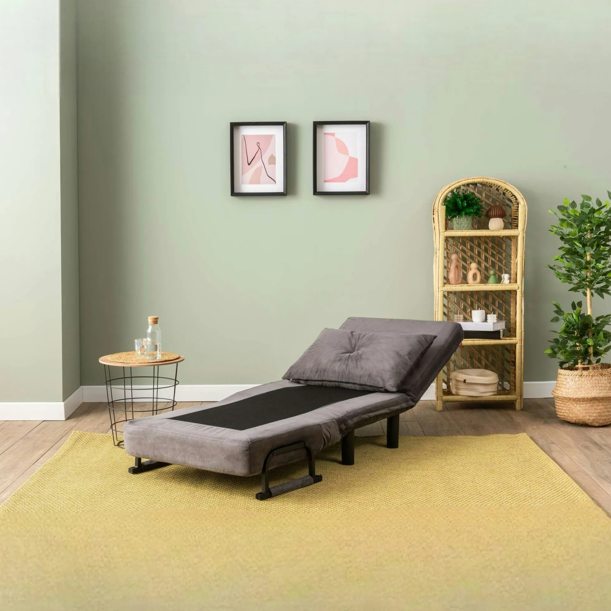 Fauteuil convertible gris inclinaison réglable 175 cm IBARRA