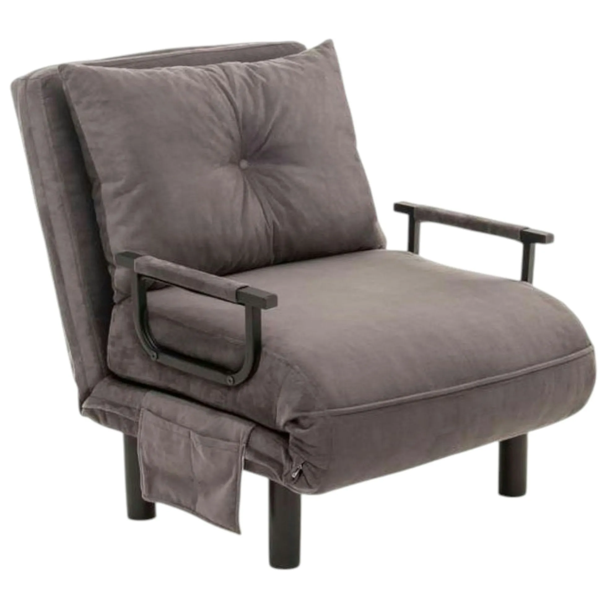 Fauteuil convertible gris inclinaison réglable 175 cm IBARRA