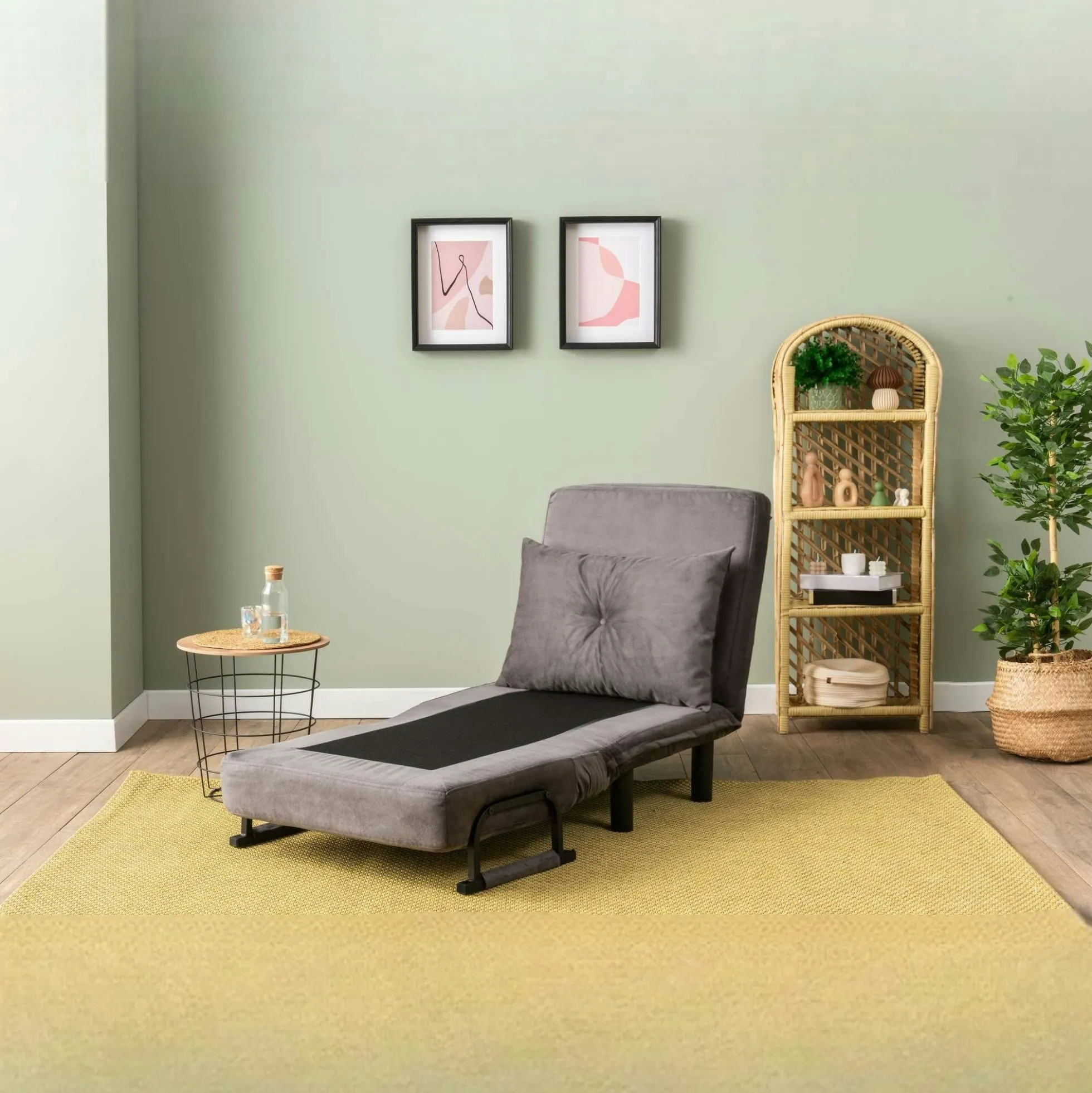 Fauteuil convertible gris inclinaison réglable 175 cm IBARRA