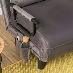 Fauteuil convertible gris inclinaison réglable 175 cm IBARRA