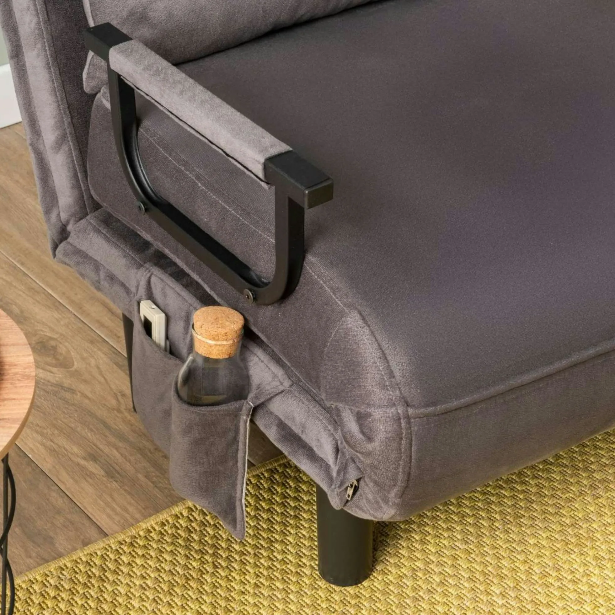 Fauteuil convertible gris inclinaison réglable 175 cm IBARRA
